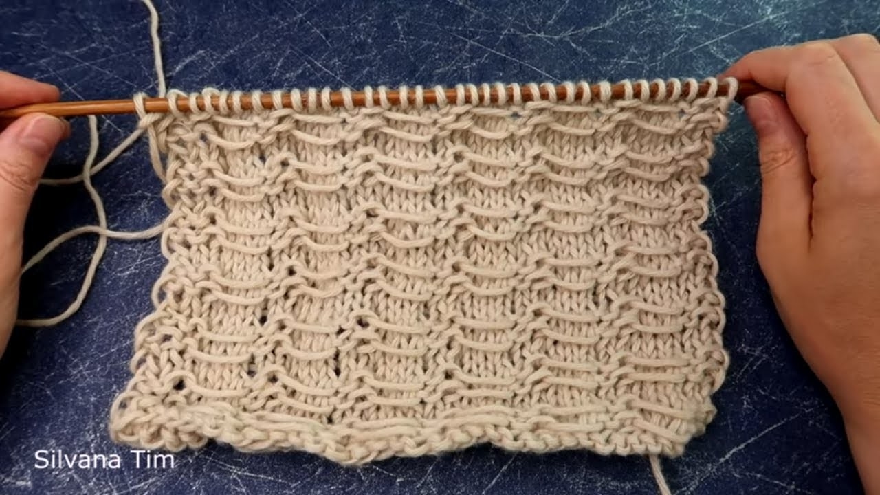 PUNTOS a Dos Agujas. Punto "CIRO" Fácil con la Hebra Delante. Tutorial de tejido knitting № 956