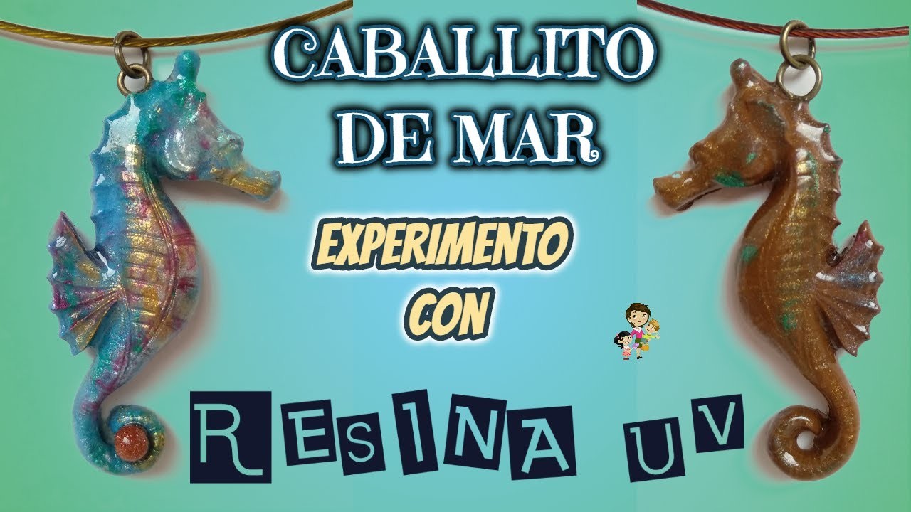 SÚPER IDEA con RESINA UV: DIY Colgante caballito de mar con pastas y efecto nacarado
