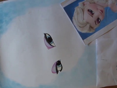 Como dibujar ojos Disney Elsa de Fronzer - Tiempo real