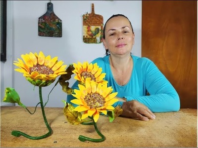 CÓMO HACER GIRASOLES CON PORCELANA FRÍA -  how to make sunflowers with cold porcelain