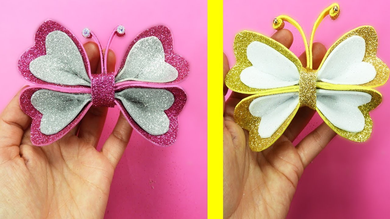 COMO HACER MARIPOSAS DE GOMA EVA (FOAMI) - How to make foami butterflies ????