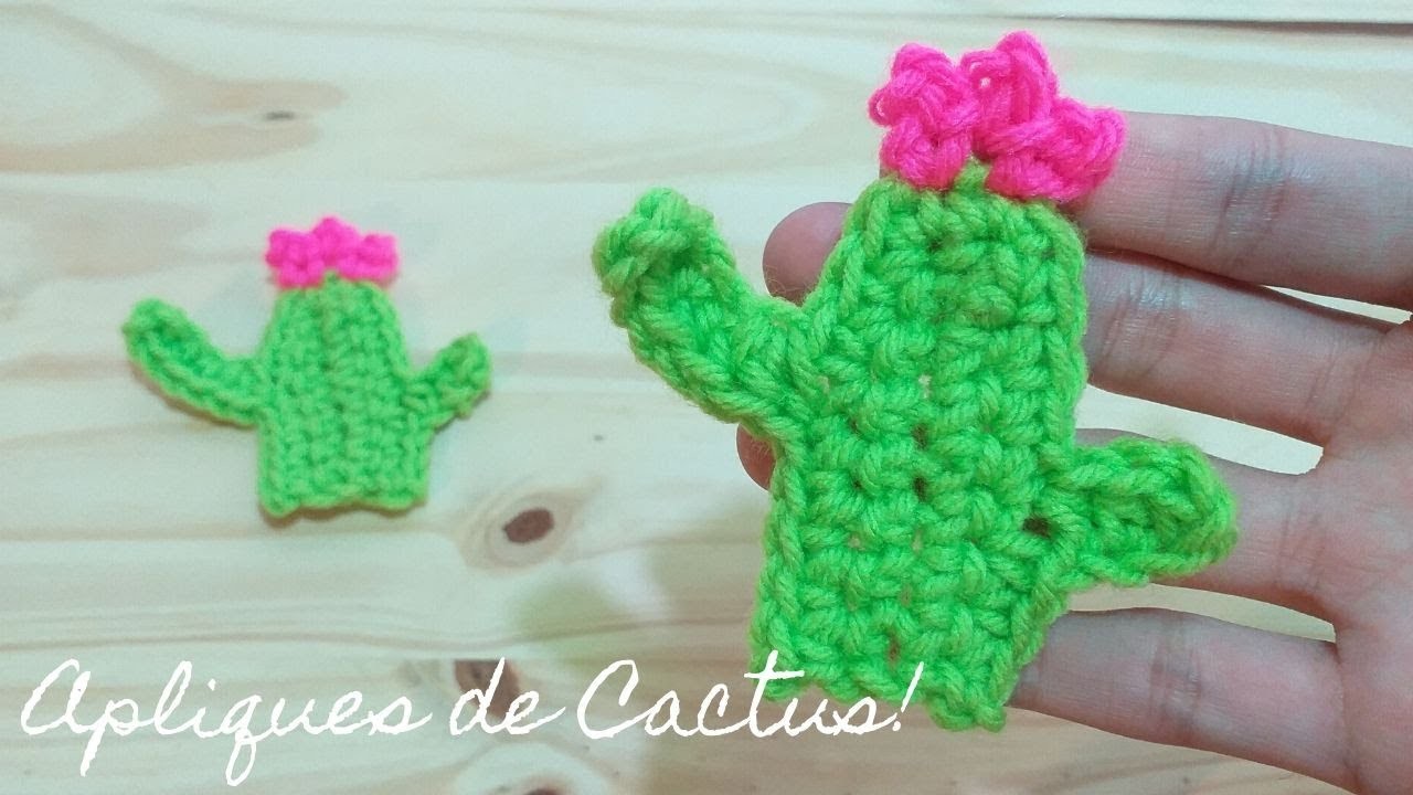Como tejer Apliques de Cactus a Crochet - Paso a Paso