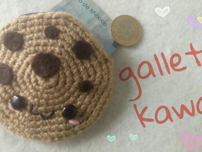 DIY Monedero de galleta kawaii tejido a crochet. ganchillo