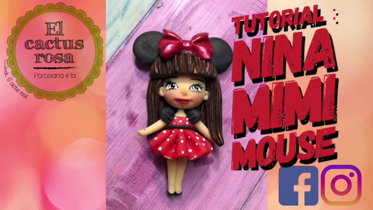 Niña Mimi mouse (pasta flexible, porcelana fría)