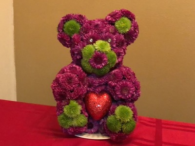 Oso hecho de flores naturales!.regalo para el día del amor y la amistad #oso #creative
