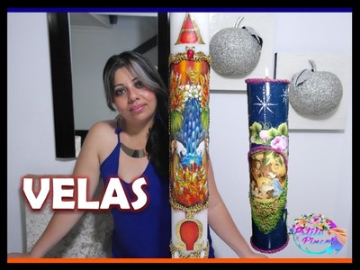 Velas decoradas ( FÁCIL) - Decorative Candles ( Easy) #inspiradorasdearte