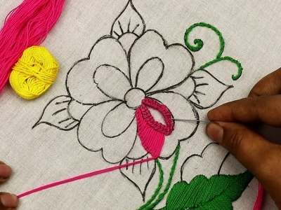 Amazing hand embroidery tutorial with cast on stitch and blanket stitch
