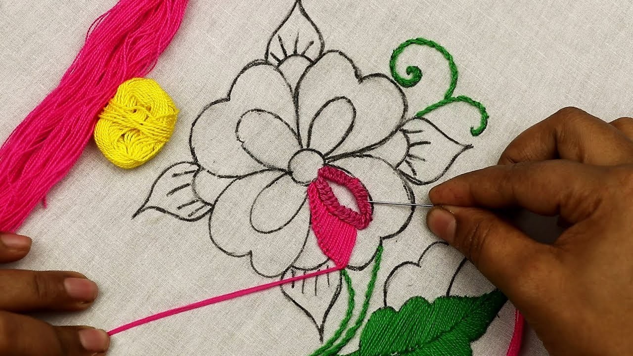 Amazing hand embroidery tutorial with cast on stitch and blanket stitch