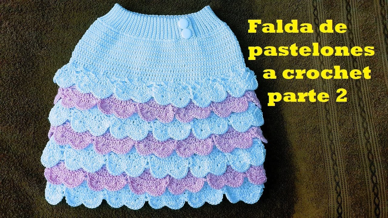 Como hacer Falda de Pastelones a crochet - facil - parte 2