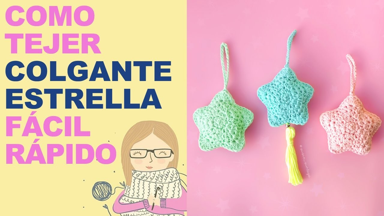 ???? Como hacer un hermoso COLGANTE DE ESTRELLA ???? en crochet (ganchillo) en 20 minutos! Super fácil!
