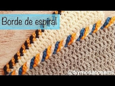 Como tejer borde multicolor a crochet paso a paso