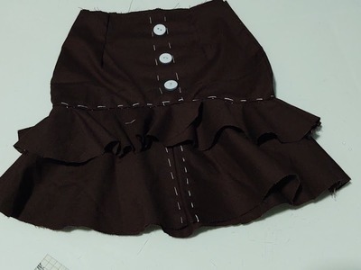 Corte Y confección de falda con dos olanes,Bolados boleros