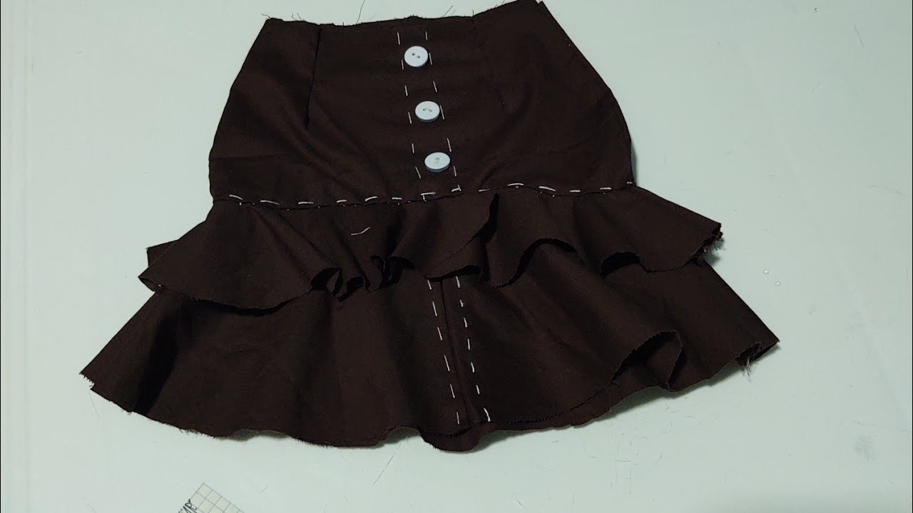Corte Y confección de falda con dos olanes,Bolados boleros