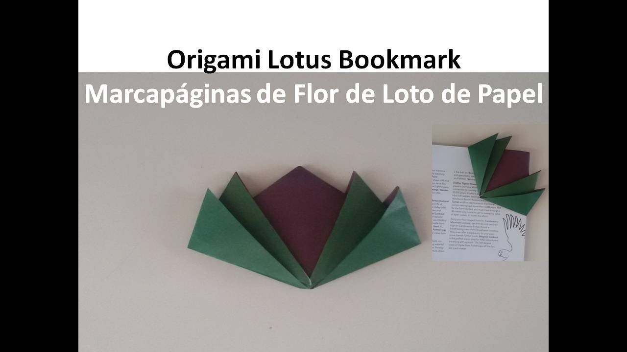 DIY Origami Lotus Flower ???? BookMark, Spring Crafts - Punto de Libro de Flor de Loto, Manualidades