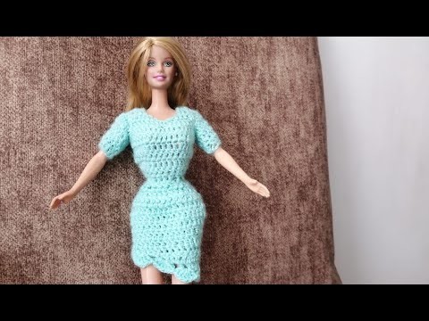 ¡Haz un lindo Vestido al Tubo! a Crochet para Muñeca Barbie