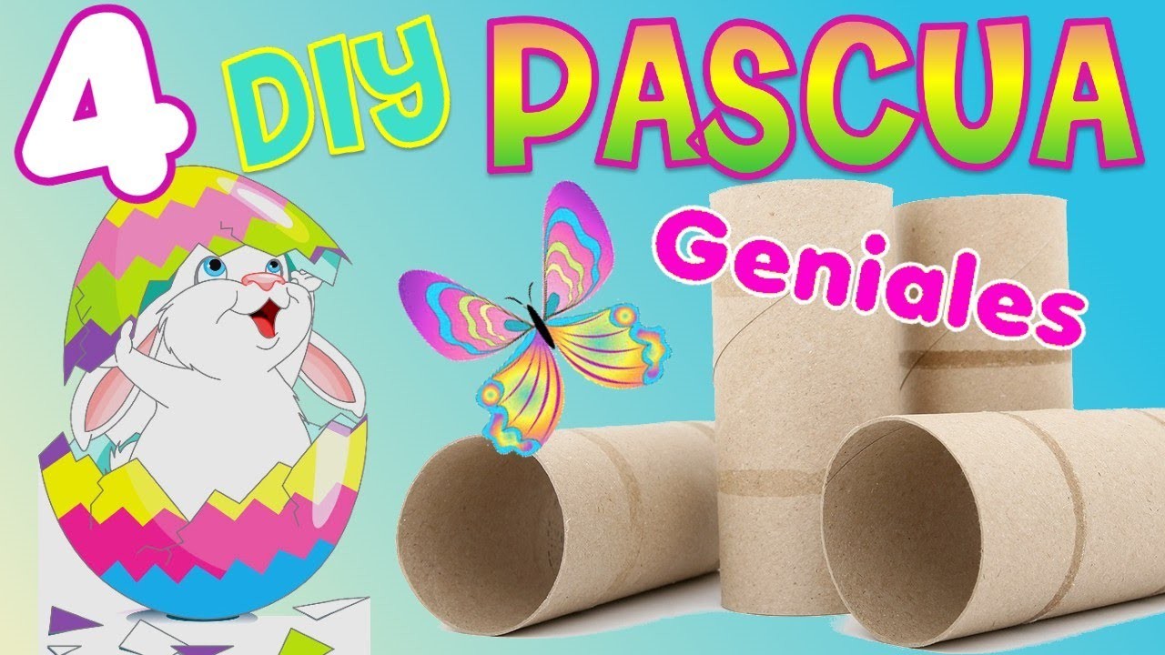 Manualidades fáciles para pascua con rollos de papel higiénico Conejitos ♥ tubos  niños primavera