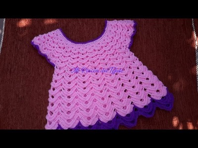 Vestido Bebe a Crochet (Ganchillo) 6 meses tutorial paso a paso. Parte 2 de 2.
