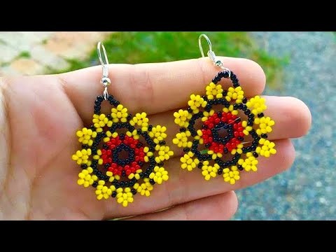 Aretes en mostacilla.flor