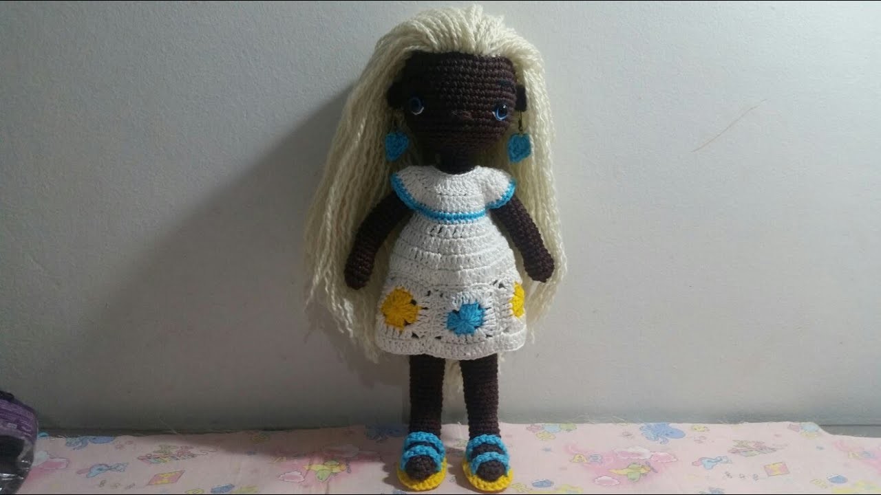 #boneca morena #comcabeloloiro#amigurumi #croche. Parte 1. 2