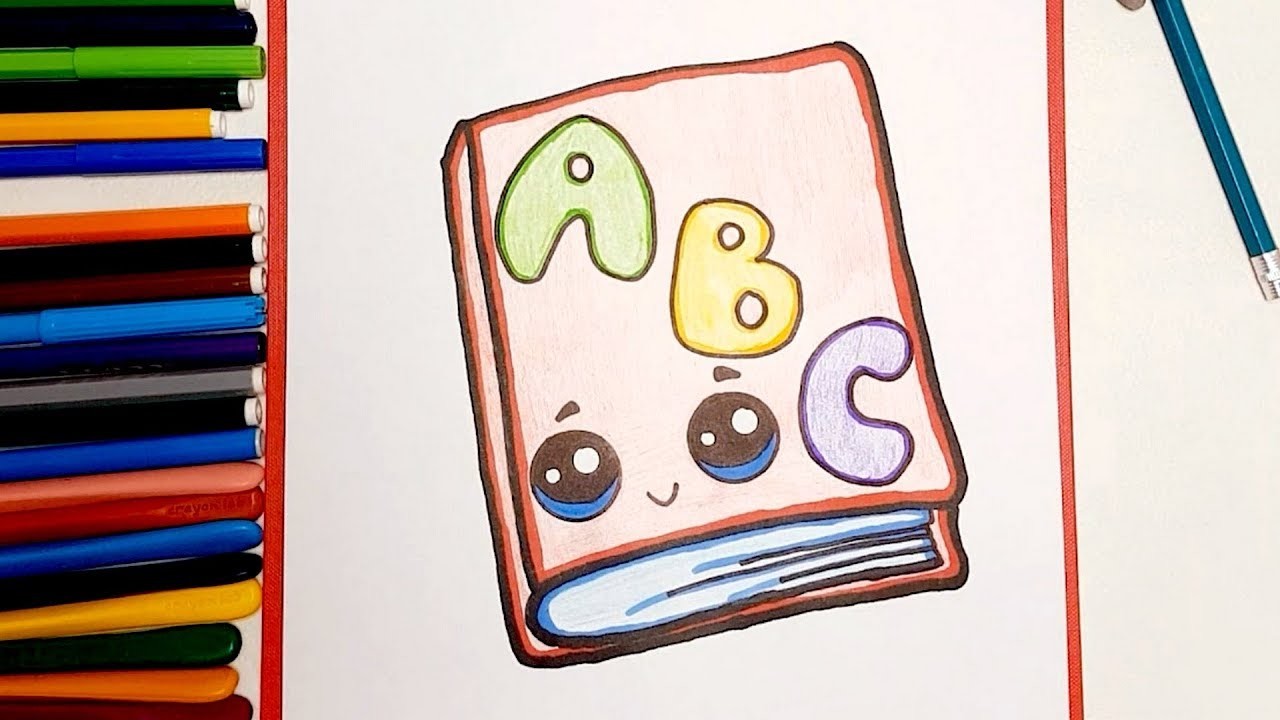 Como Dibujar ABC Libro Kawaii Faciles paso a paso