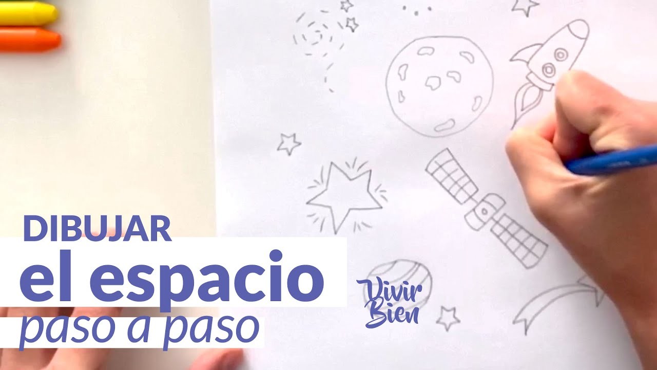 Cómo dibujar el espacio - Paso a paso - Fácil para niños - Para hacer en casa