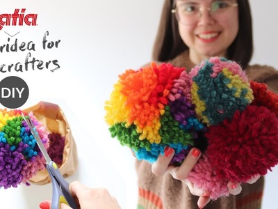 ???? DIY para Minicrafters ???? Haz divertidos pompones con los colores del arcoiris