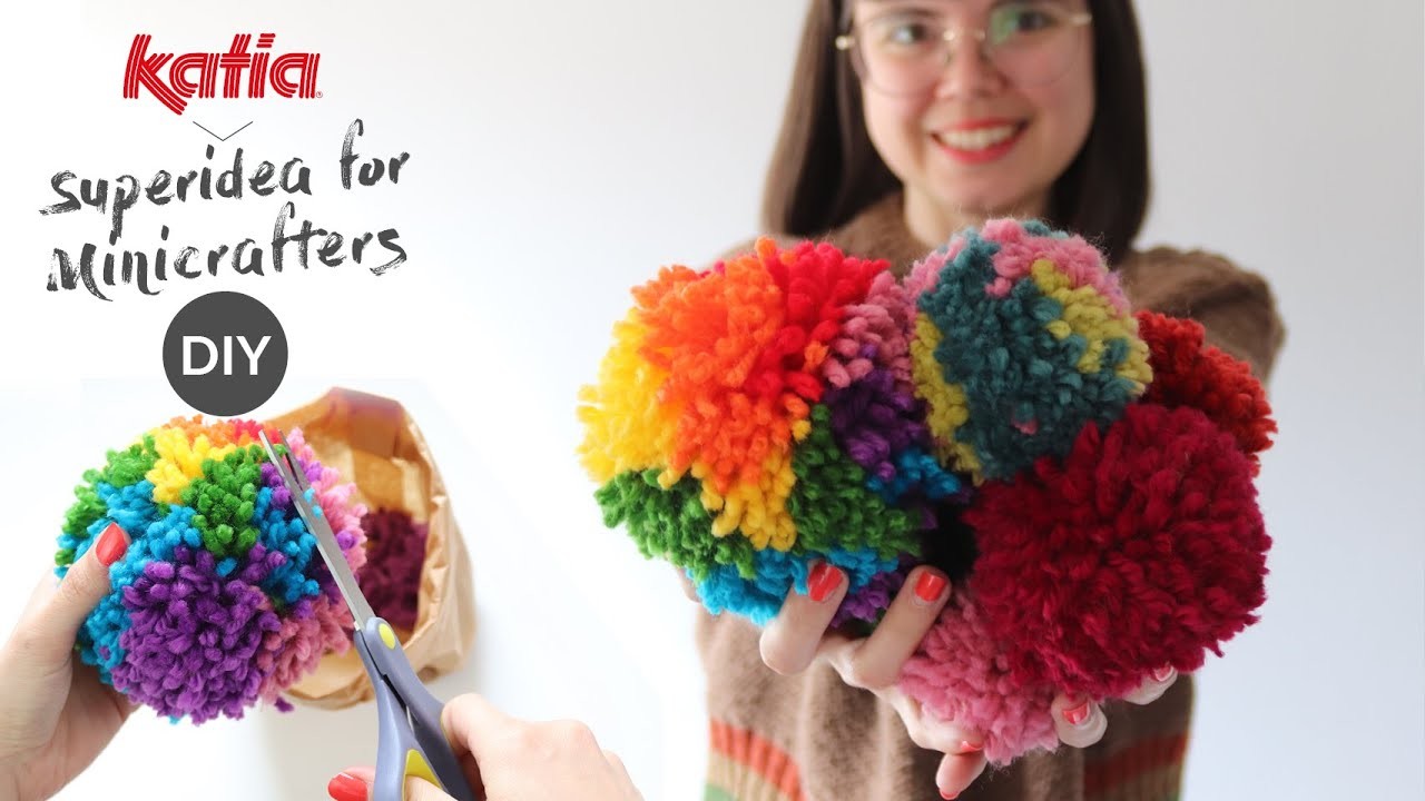 ???? DIY para Minicrafters ???? Haz divertidos pompones con los colores del arcoiris