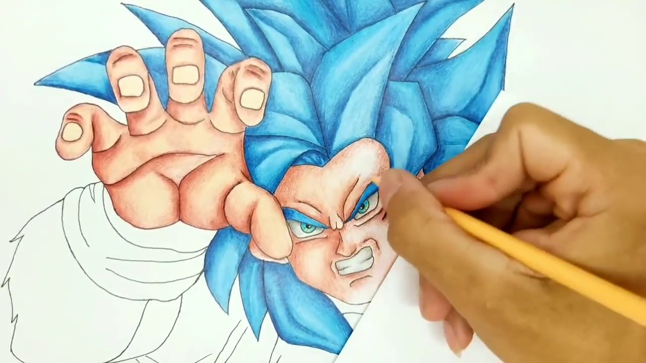 Dragon ball super Goku Ssj  DIOS Dibujo Timlapse