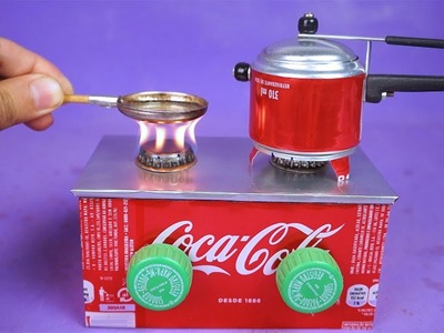 Increíble Mini Cocina hecha con latas de refresco