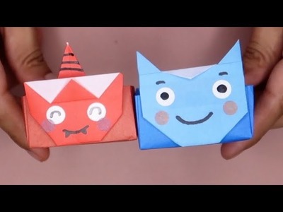 Origami papiroflexia caja para dulces y Oni cultura japonesa