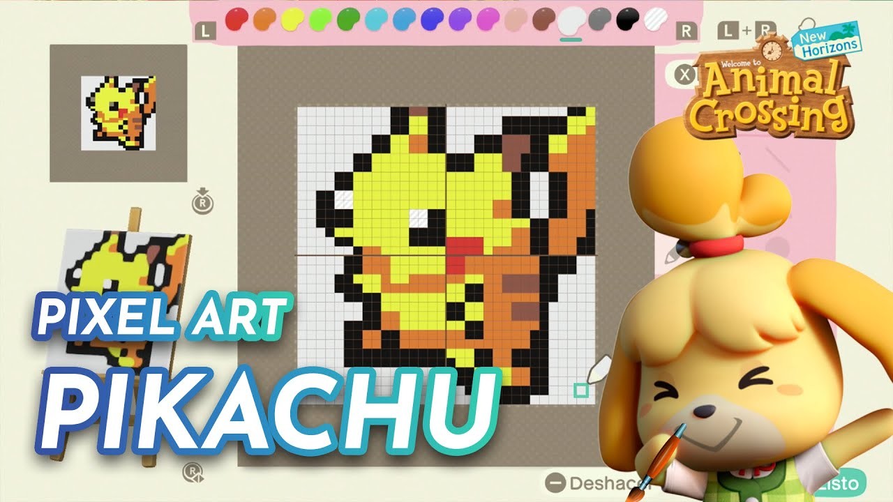 ???? PIXEL ART en Animal Crossing NEW HORIZONS | PIKACHU ✨