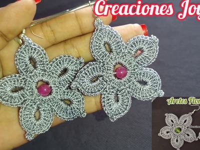 Aretes A Crochet En Forma De Flor