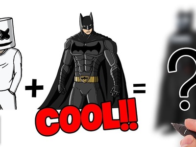 Como Dibujar Marshmello + Batman Paso a Paso - Dibujos para Dibujar