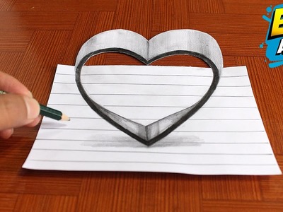 Como Dibujar un CORAZÓN 3D - How to Draw a HEART 3D - Easy Art