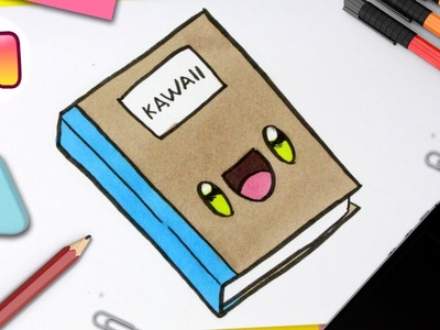 COMO DIBUJAR UN CUADERNO KAWAII - Dibujos kawaii faciles - COMO DIBUJAR UTILES ESCOLARES KAWAII