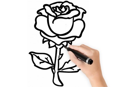 COMO DIBUJAR UNA ROSA SUPER FÁCIL