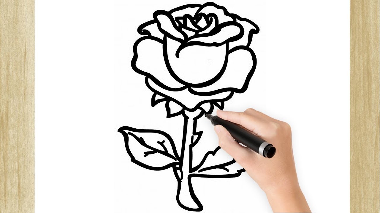 COMO DIBUJAR UNA ROSA SUPER FÁCIL