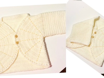 Como tejer sueter a Crochet para bebe 0 a 3 meses | chambrita | tutorial paso a paso | tejidos Bebe