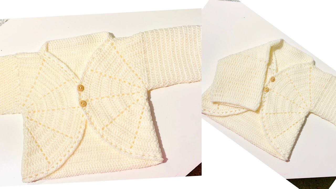 Como tejer sueter a Crochet para bebe 0 a 3 meses | chambrita | tutorial paso a paso | tejidos Bebe