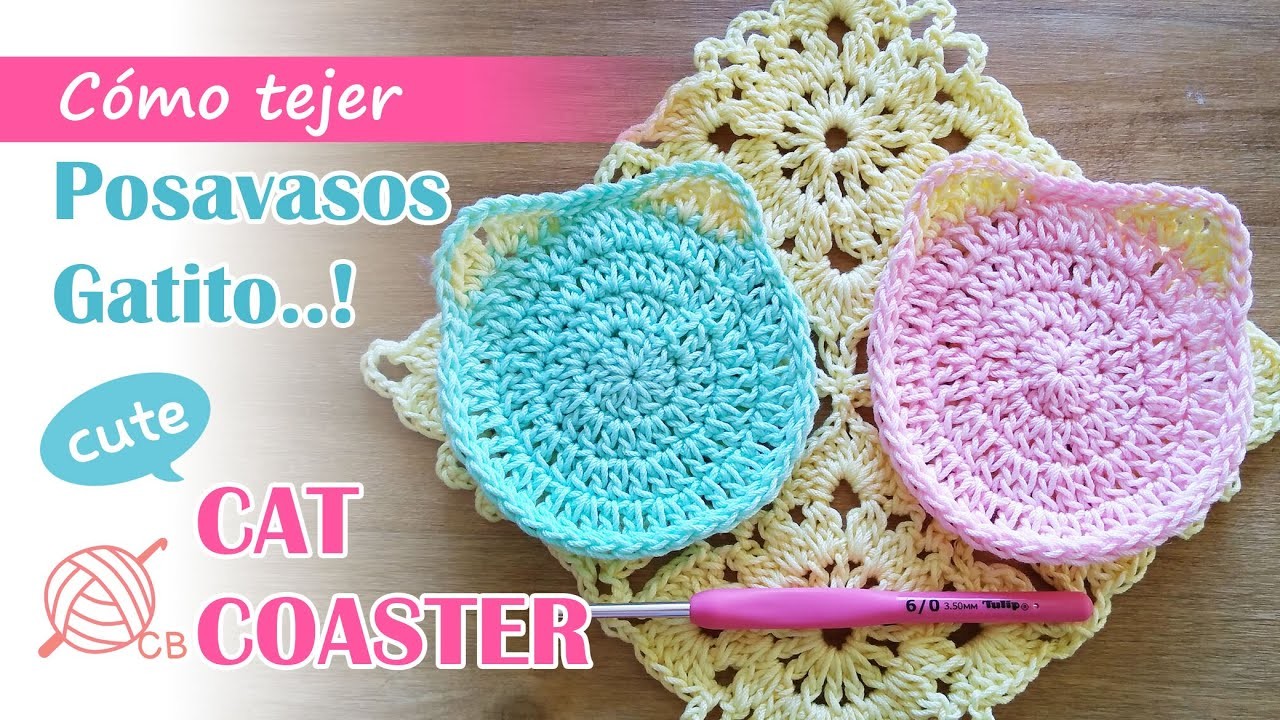 [ENG Sub] Easy Coaster - Posavasos Gatito - Cute Cat Coaster - Fast and Easy Free Crochet Pattern