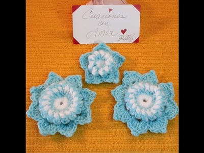Flor 3D tejida a crochet