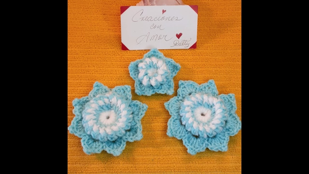 Flor 3D tejida a crochet
