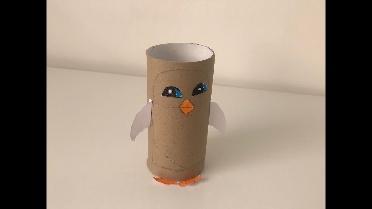 Manualidades en cuarentena - Pingüino con rollo de papel higiénico