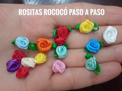 Minis Rosas Rococo hechas con RETAZOS de listón | DIY Ribbon Rococo Roses | Flor Rococo com Retalho