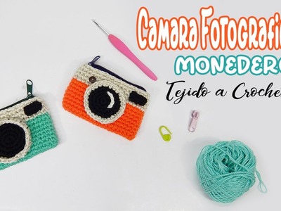 Monedero de CAMARA FOTOGRAFICA tejido a crochet