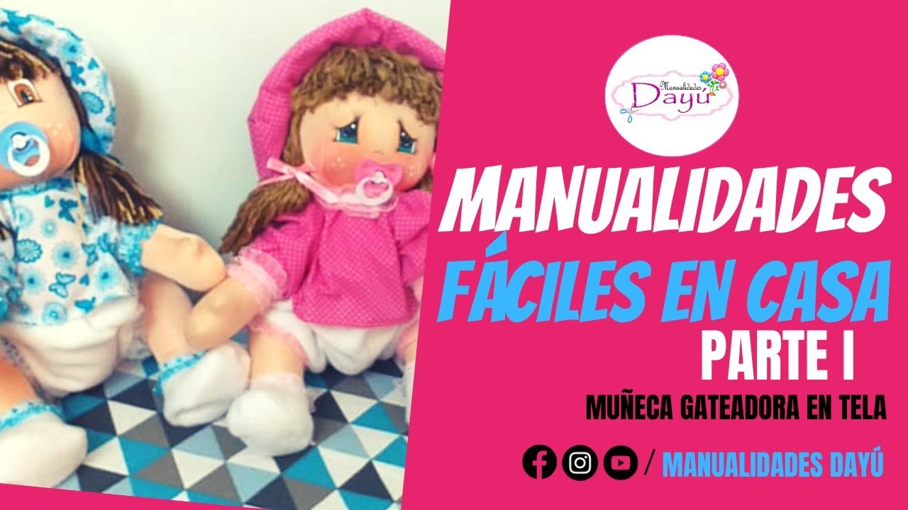 PASO A PASO Muñeca (Bebe) Gatiadora ✂ MOLDES GRATIS-MUÑECA DE TRAPO-tela ???? #QuédateEnCasa parte1