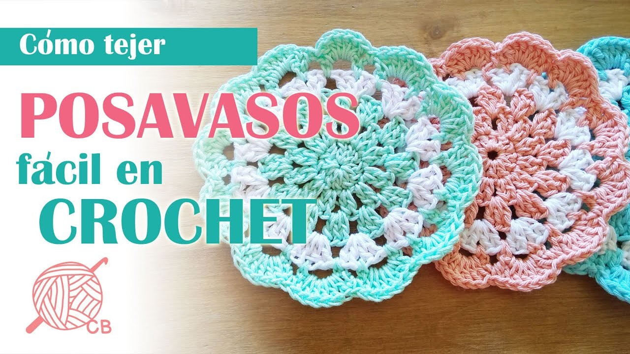 Posavasos Fácil a Crochet - Easy Crochet Coaster - Cómo tejer un Posavasos - Mandala Tapete Carpeta
