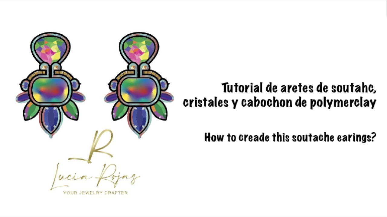 Tutorial soutache aretes earrings cristales crystals hecho a mano handmade polymerclay