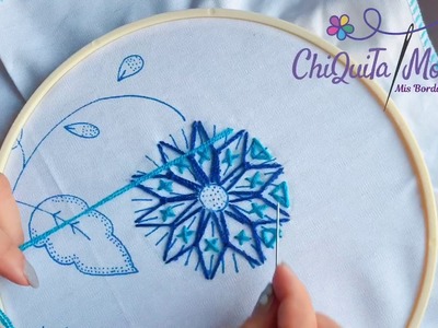 Bordado Fantasía Flor 31. Hand Embroidery: Flower. Fantasy Stitch