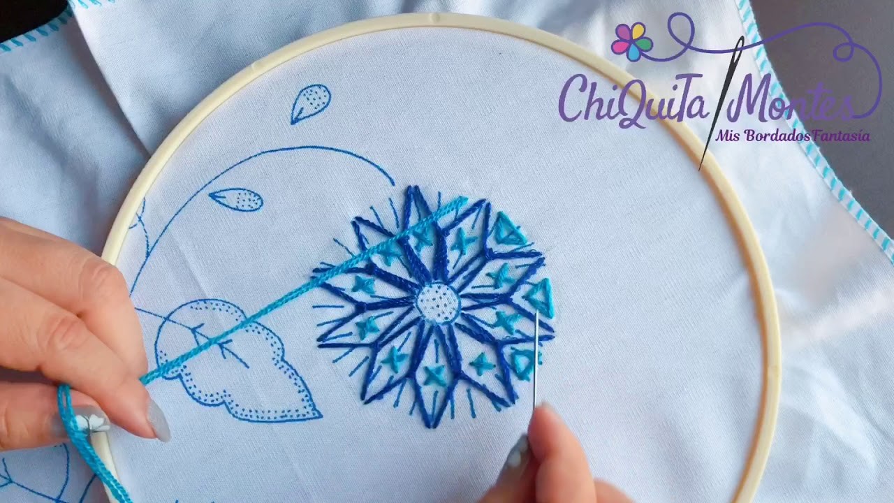 Bordado Fantasía Flor 31. Hand Embroidery: Flower. Fantasy Stitch